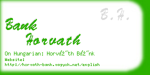 bank horvath business card